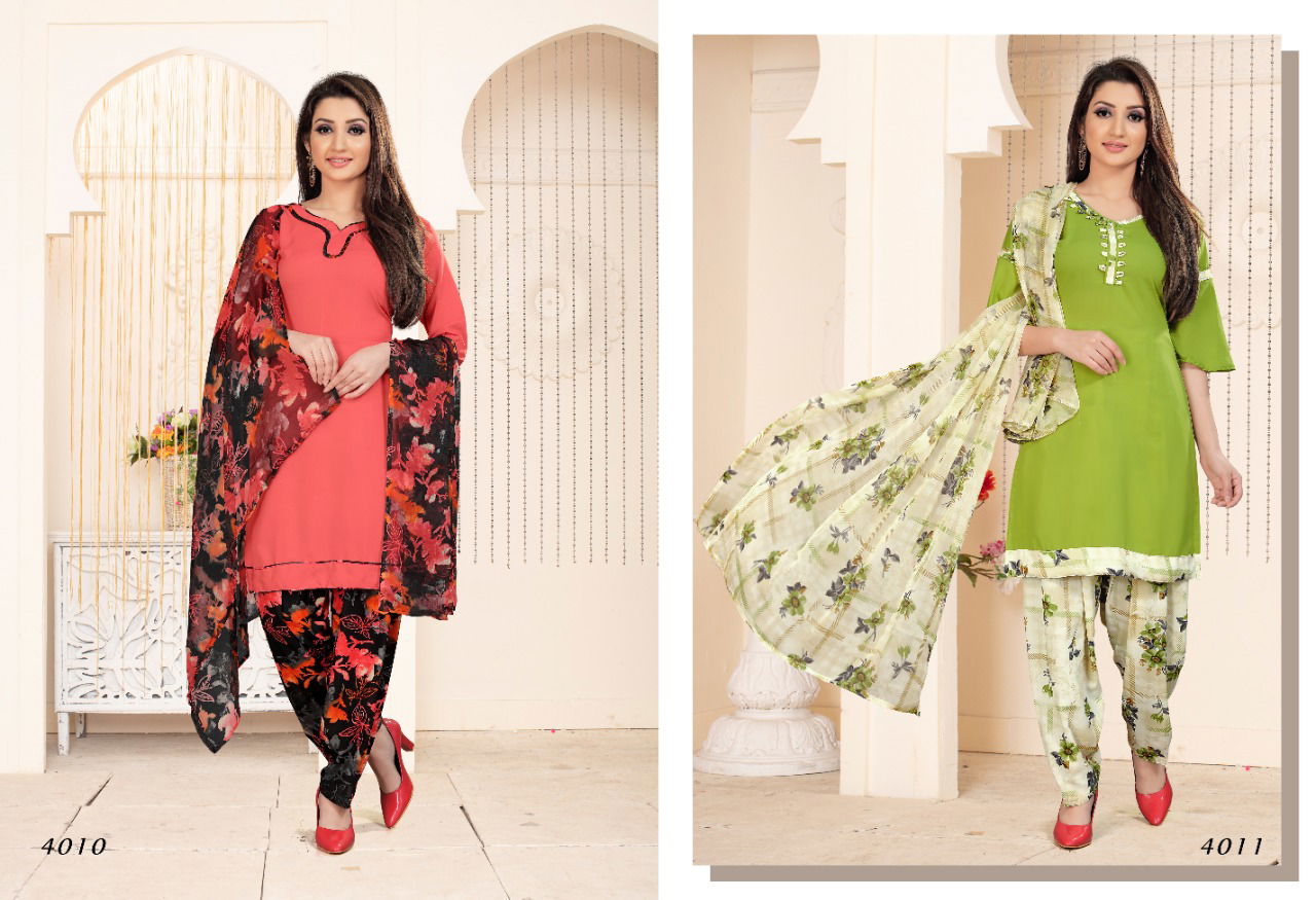 Sweety Milly 34 Leon Crape Running Wear Printed Dress Material